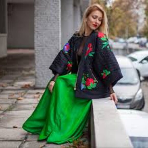 NWT KENZO x H&M Short Coat REVERSIBLE SILK KIMONO Quilted Bomber Jacket Medium - Picture 7 of 16